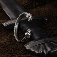 Bracelet viking ours berserker en étain ou argent