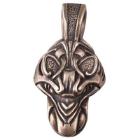 Pendentif collier tête du loup Fenrir bronze brut
