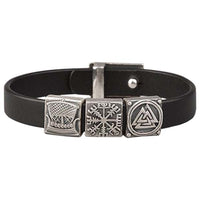 Bracelet viking cuir et argent
