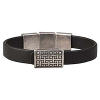 Bracelet viking cuir et argent