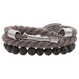 Bracelet hache barbue viking corde bleue, noire, grise ou bleue