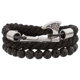 Bracelet hache barbue viking corde bleue, noire, grise ou bleue
