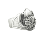Bague en argent viking corbeaux d'Odin