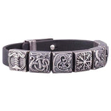 Bracelet viking Midgard en argent plaqué artisanal