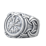 Bague Vegvisir et Jormungandr en argent