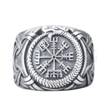 Bague Vegvisir et Jormungandr en argent