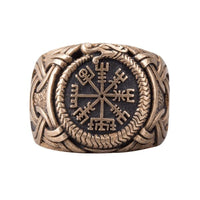 Bague Vegvisir en bronze travail artisanale