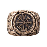 Bague Vegvisir en bronze travail artisanale