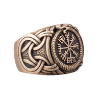 Bague Vegvisir en bronze travail artisanale