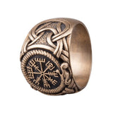 Bague Vegvisir en bronze travail artisanale