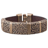Bracelet bronze pour homme viking Hugin Triquetra Gullinkambi Munin