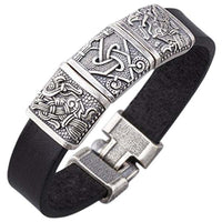 Bracelet pour homme viking avec Triquetra et les corbeaux d'Odin