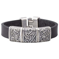 Bracelet pour homme viking avec Triquetra et les corbeaux d'Odin