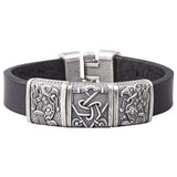 Bracelet pour homme viking avec Triquetra et les corbeaux d'Odin