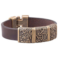 Bracelet pour homme viking avec Triquetra et les corbeaux d'Odin