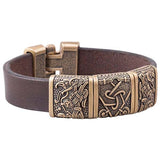 Bracelet pour homme viking avec Triquetra et les corbeaux d'Odin