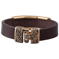 Bracelet pour homme viking avec Triquetra et les corbeaux d'Odin
