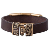 Bracelet pour homme viking avec Triquetra et les corbeaux d'Odin