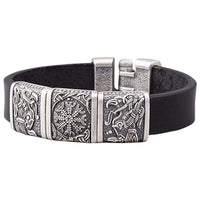Bracelet pour homme viking Helm of Awe et les corbeaux d'Odin