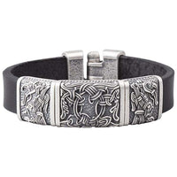Bracelet personnalisé viking avec Yggdrasil et Hugin et Munin