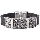 Bracelet personnalisé viking avec Yggdrasil et Hugin et Munin