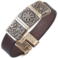 Bracelet pour homme viking Helm of Awe et les corbeaux d'Odin