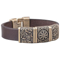 Bracelet pour homme viking Helm of Awe et les corbeaux d'Odin