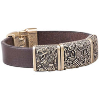 Bracelet personnalisé viking avec Yggdrasil et Hugin et Munin