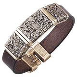 Bracelet personnalisé viking avec Yggdrasil et Hugin et Munin