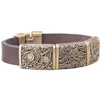 Bracelet homme tendance viking avec masque humain