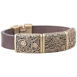 Bracelet homme tendance viking avec masque humain