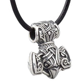 Collier Mjolnir : corbeaux d'Odin en argent