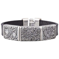 Bracelet homme tendance viking avec masque humain