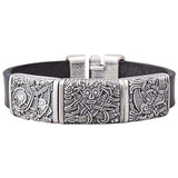 Bracelet homme tendance viking avec masque humain