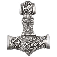 Amulette bronze marteau de Thor couleur argent