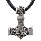 Amulette bronze marteau de Thor couleur argent
