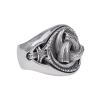 Bague en argent cornes d'Odin