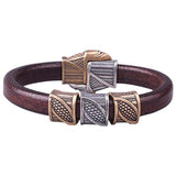 Bracelet à crochet corbeaux d'Odin plaqué argent
