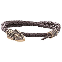 Bracelet en cuir Gungir avec symbole Valknut en bronze
