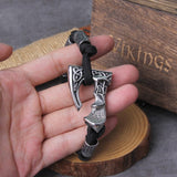 Bracelet hache viking avec runes