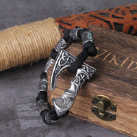 Bracelet hache viking avec runes