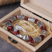 Bracelet hache viking avec runes