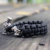 Paracorde viking noir moljnir marteau de Thor géant en argent