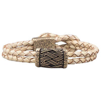Bracelet cuir en bronze à fermoir symbole Valknut