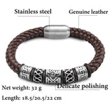 Bracelet en acier inoxydable. Bracelet 5 perles viking Fermoir magnétique, 4 couleurs