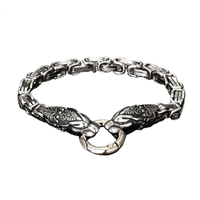 Bracelet viking tête de dragon, amulette nordique