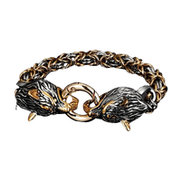 Bracelet viking têtes de loups, superbe couleur. Idéal cadeaux.