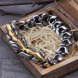Bracelet ouroboros viking pour hommes en acier inoxydable plusieurs couleurs