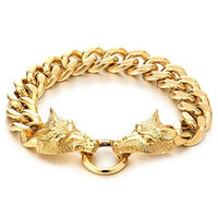 Bracelet en acier inoxydable pour hommes loup nombreuses couleurs