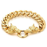 Bracelet en acier inoxydable pour hommes loup nombreuses couleurs